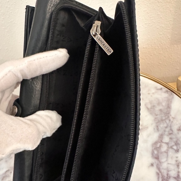 Vintage Lancaster Paris Modele Depose Black Leather Clutch Wallet - Picture 12 of 12